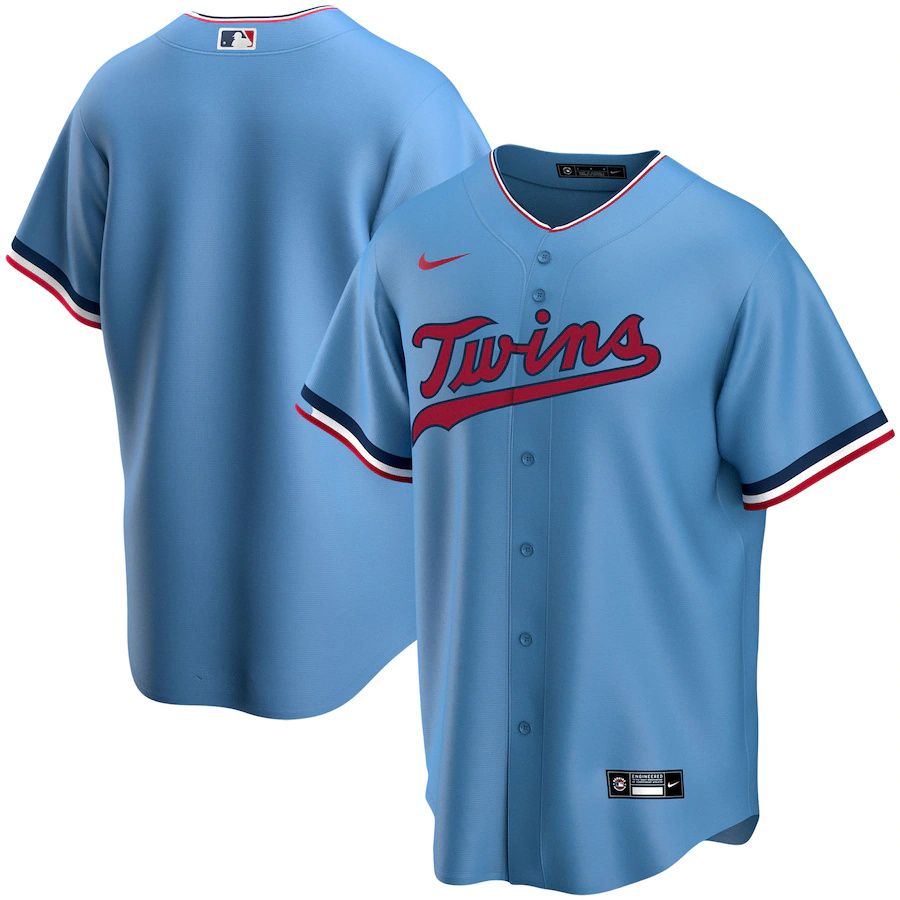 Mens Minnesota Twins Nike Light Blue Alternate Replica Team MLB Jerseys